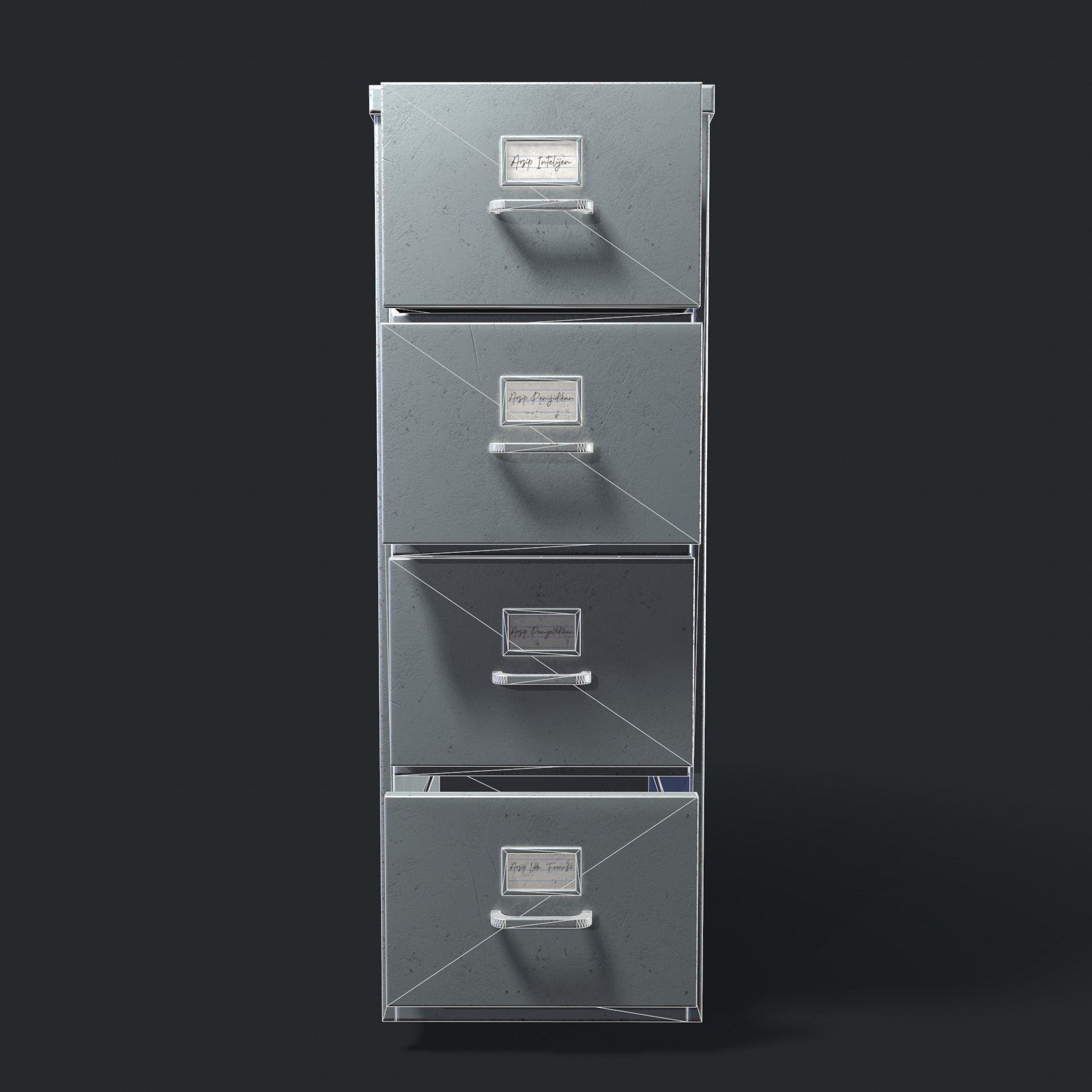 Filing Cabinet Low-poly 3D model_10