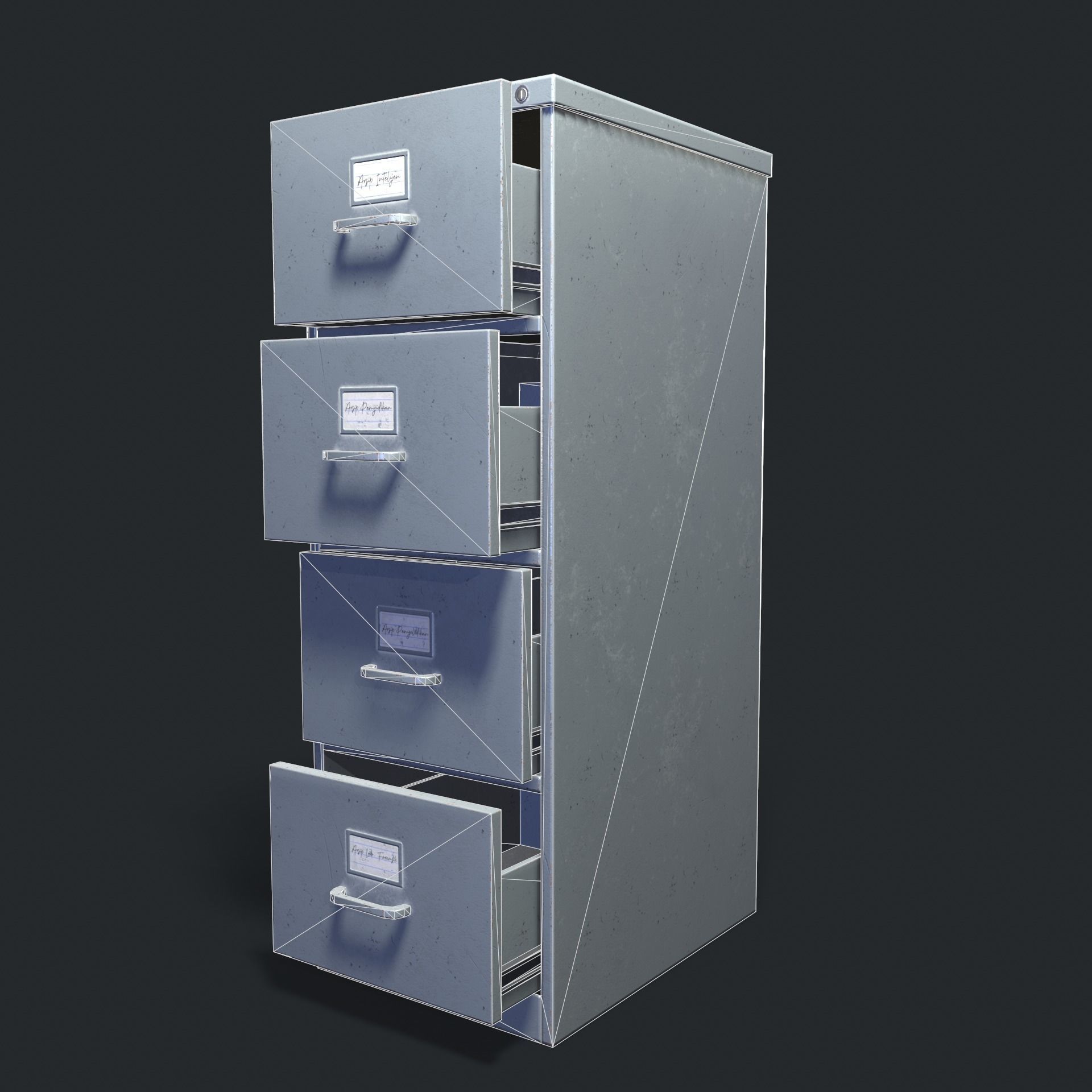 Filing Cabinet Low-poly 3D model_9