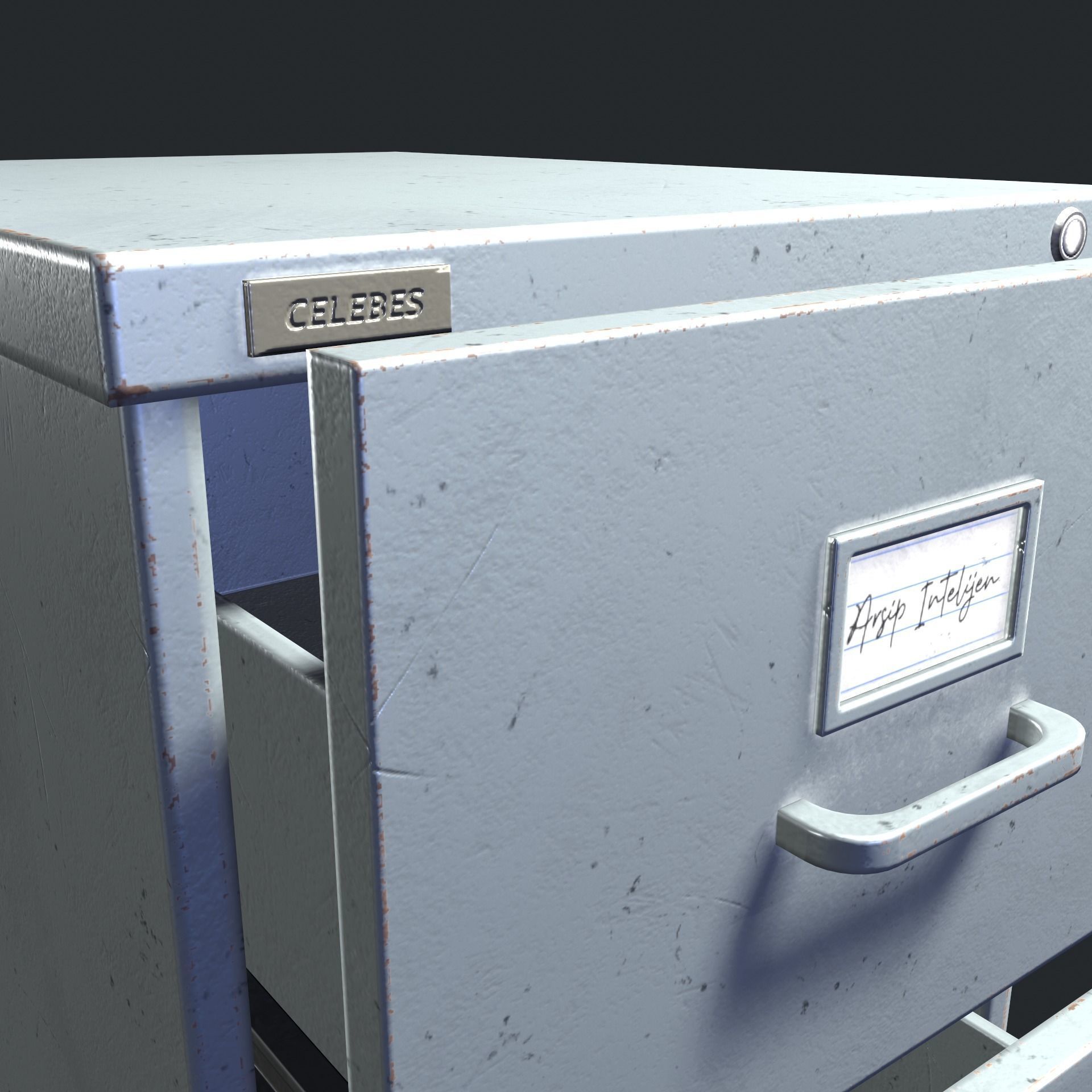 Filing Cabinet Low-poly 3D model_7