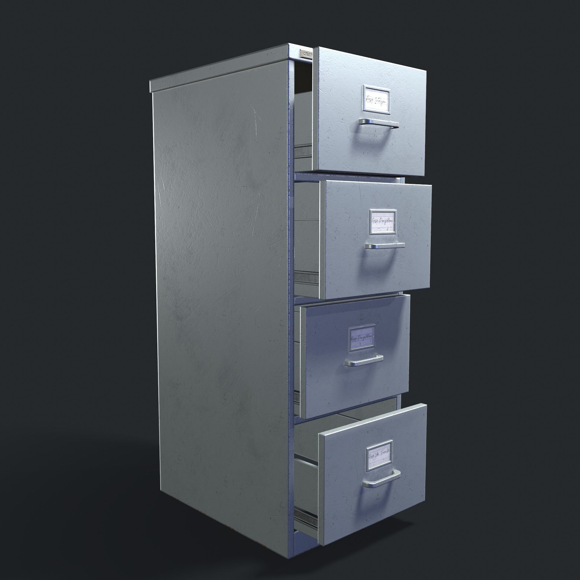 Filing Cabinet Low-poly 3D model_3