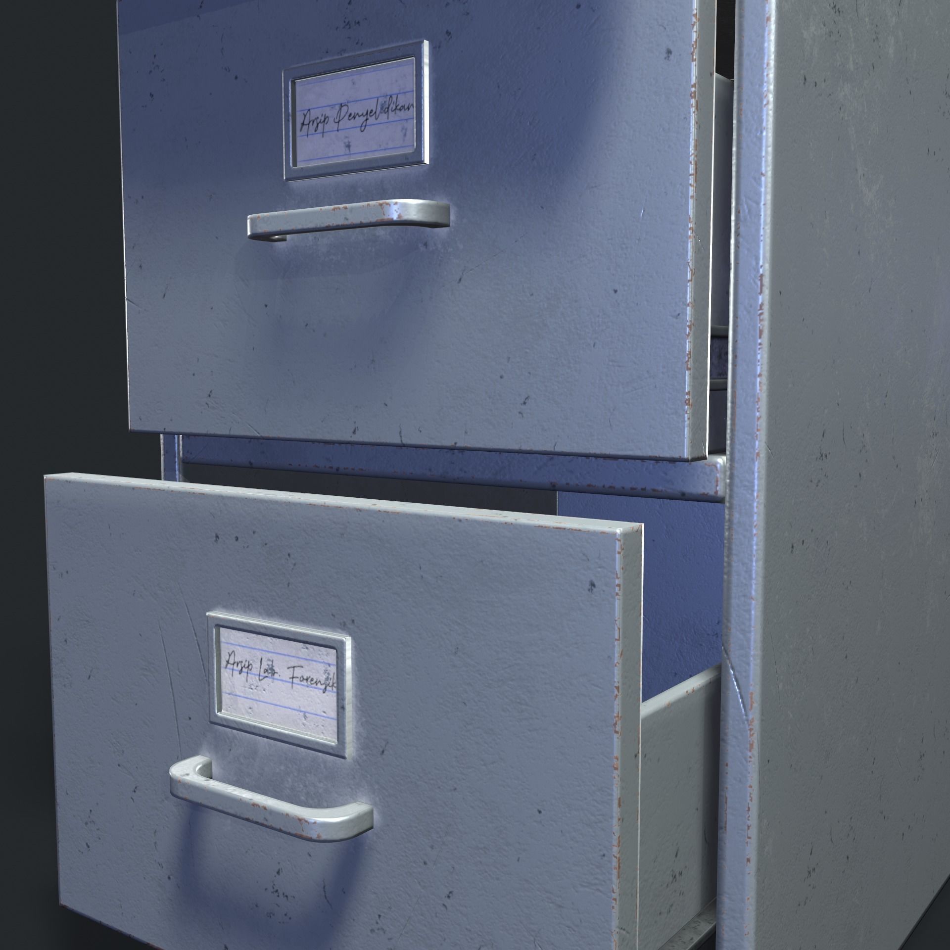 Filing Cabinet Low-poly 3D model_6