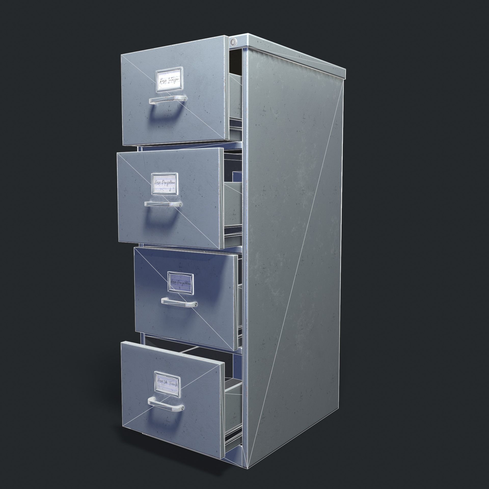 Filing Cabinet Low-poly 3D model_13
