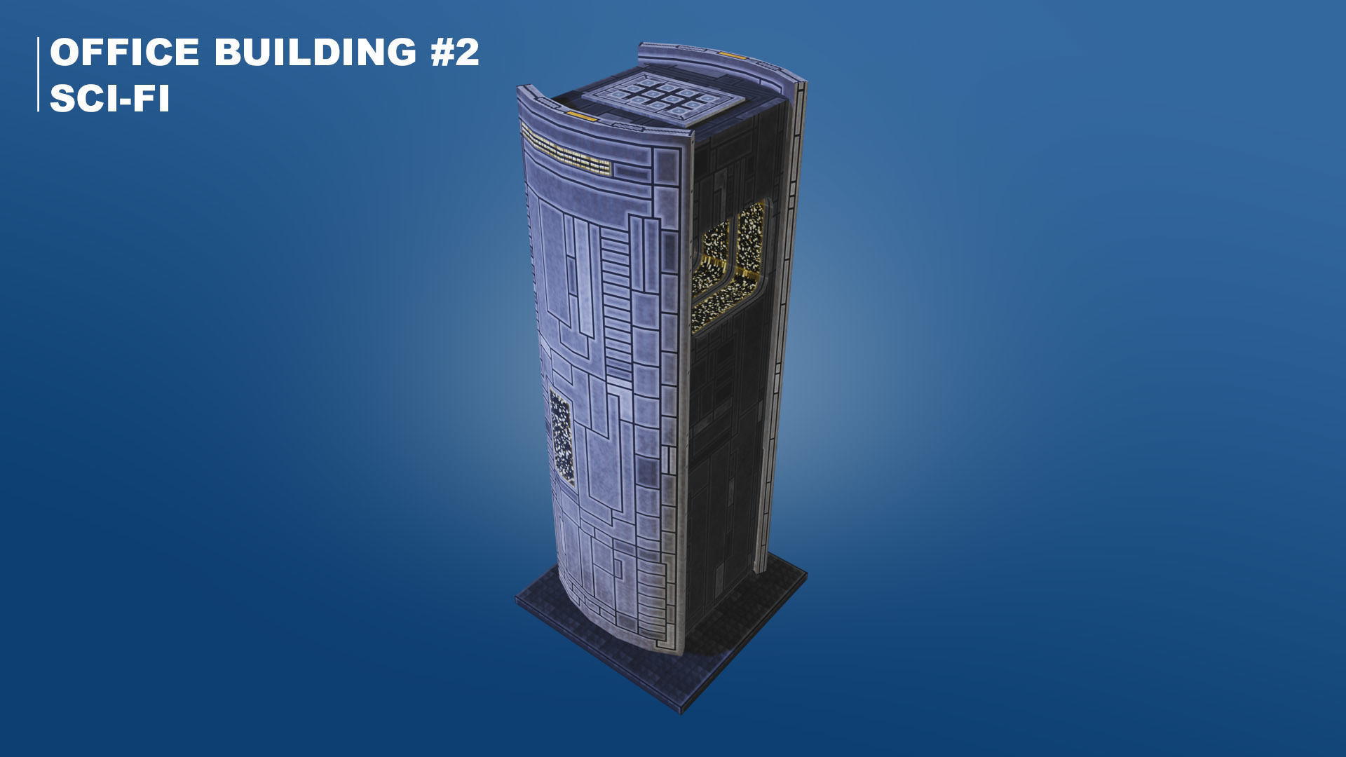 Low Poly Sci-Fi Building 4 - Mega - Pixel City 3D Asset Pack Low-poly 3D model_4