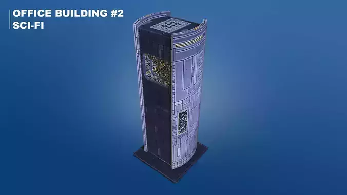 Low Poly Sci-Fi Building 4 - Mega - Pixel City 3D Asset Pack Low-poly 3D model