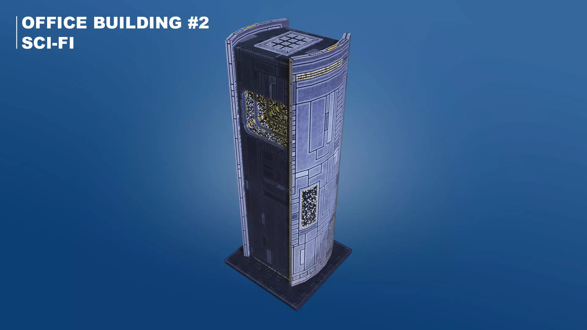 Low Poly Sci-Fi Building 4 - Mega - Pixel City 3D Asset Pack Low-poly 3D model_0