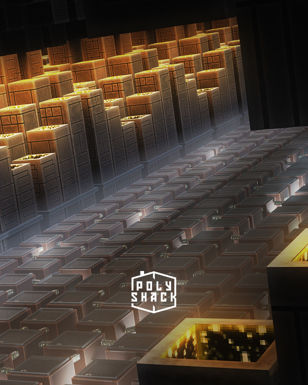 Low Poly Sci-Fi Building 6 - Plaza - Pixel City 3D Asset Pack Low-poly 3D model_16