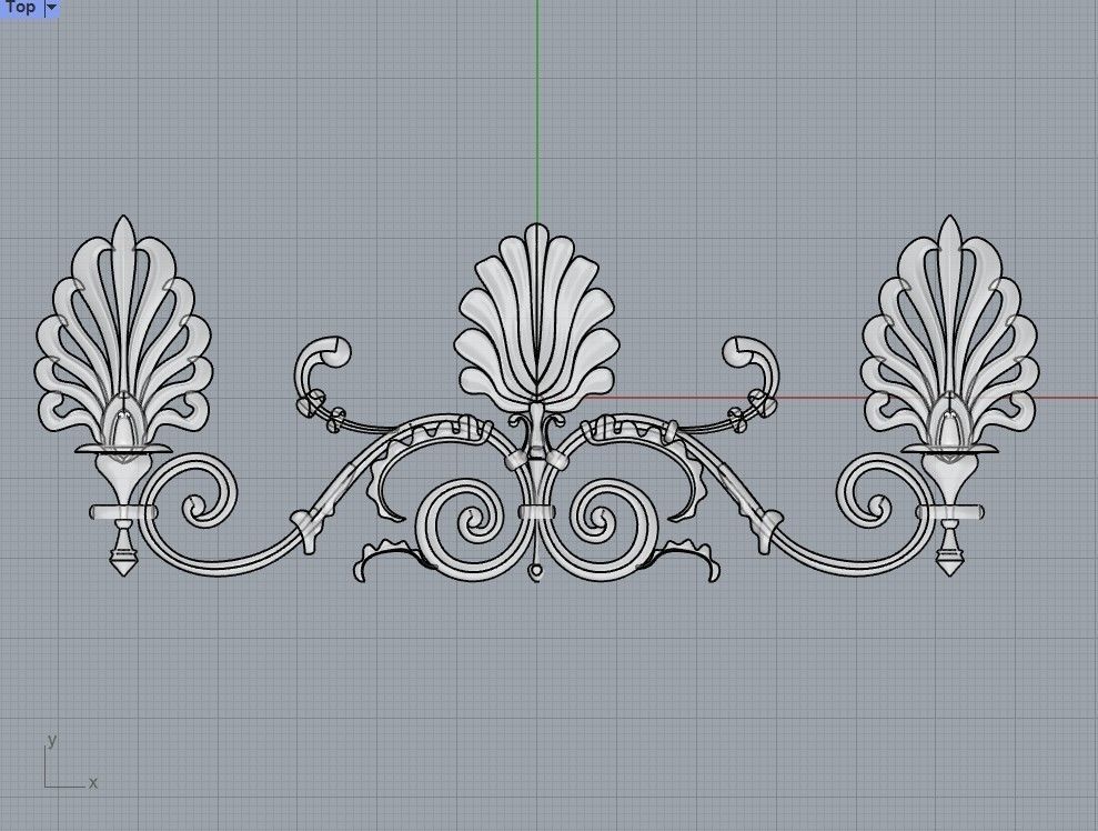 Ornamental Linear Pattern Col 1 3D model_9