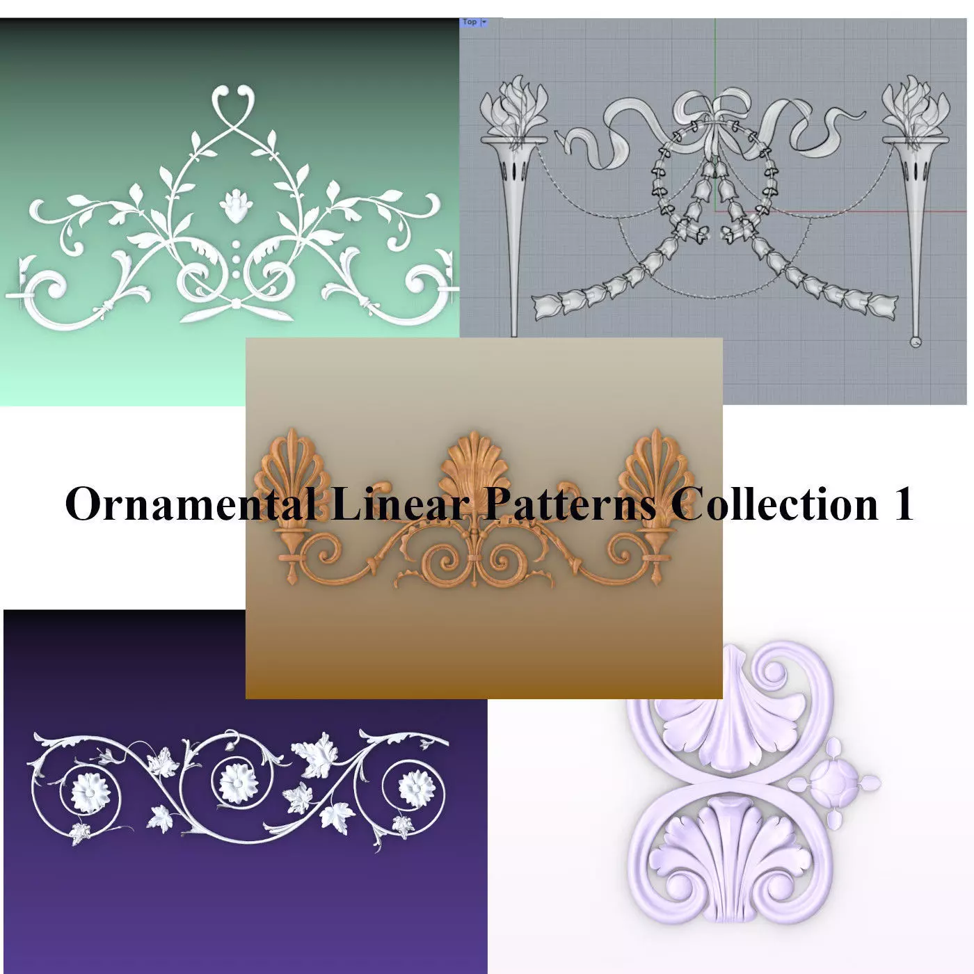 Ornamental Linear Pattern Col 1 3D model_0