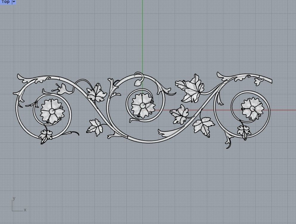 Ornamental Linear Pattern Col 1 3D model_12