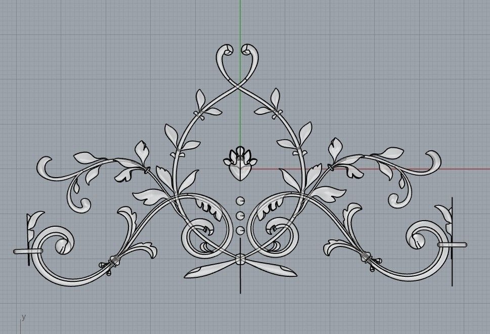 Ornamental Linear Pattern Col 1 3D model_3