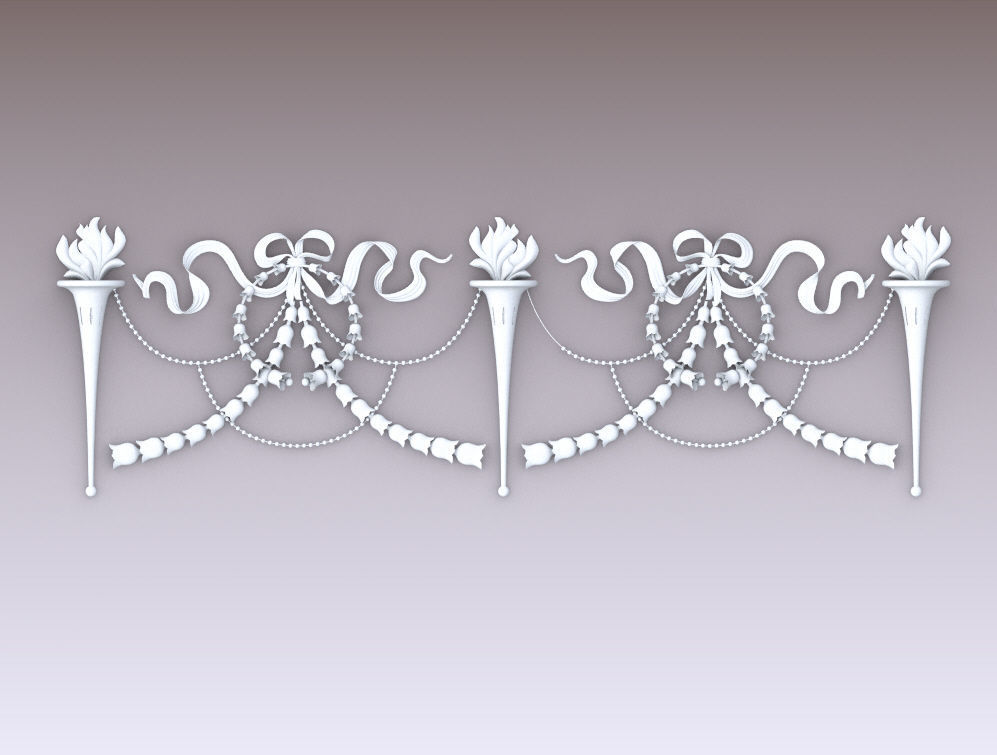 Ornamental Linear Pattern Col 1 3D model_5