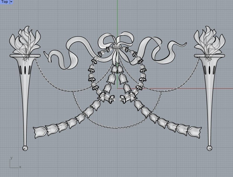 Ornamental Linear Pattern Col 1 3D model_6
