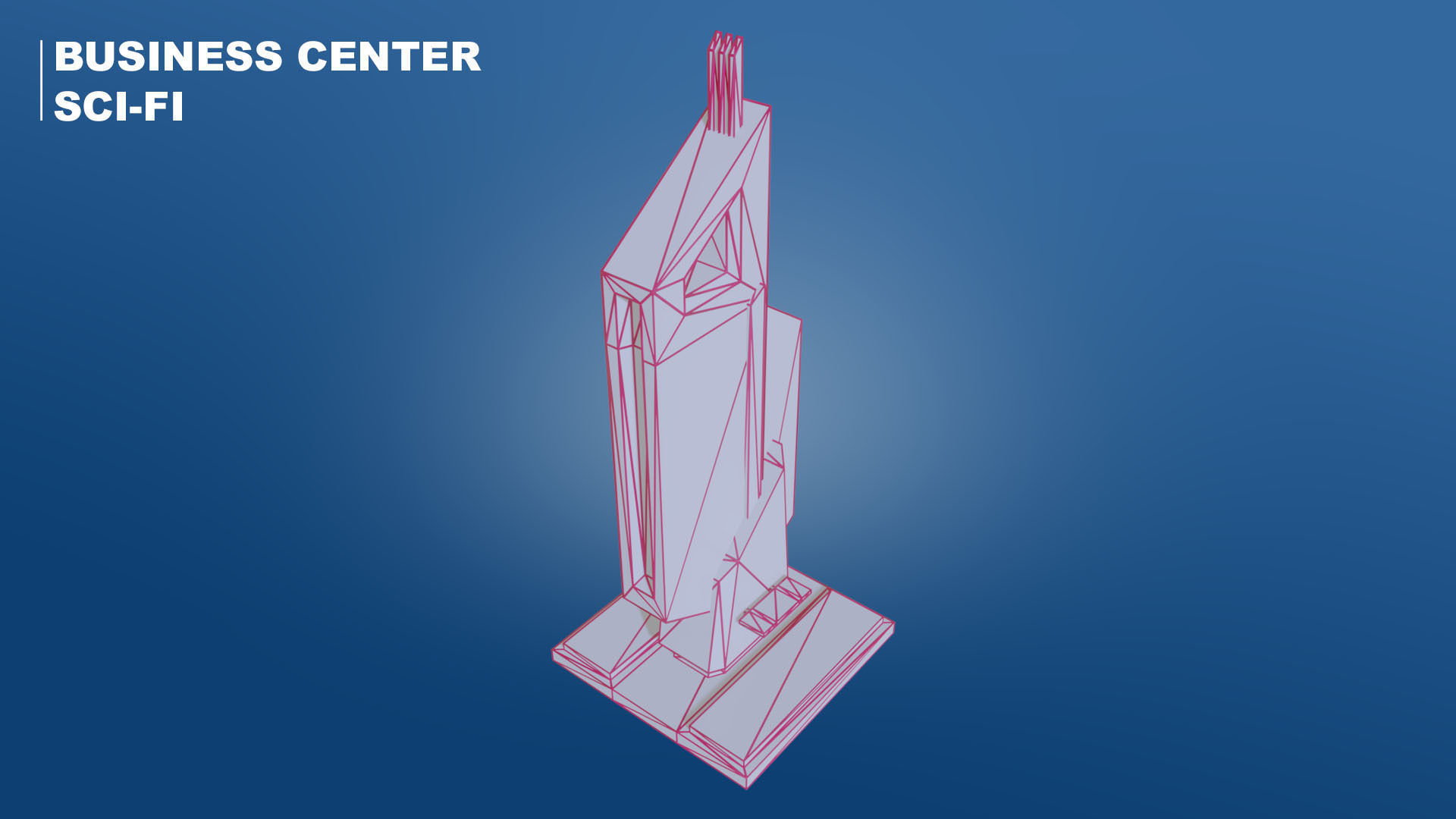 Low Poly Sci-Fi Building 7 - Office - Pixel City 3D Asset Pack Low-poly 3D model_15