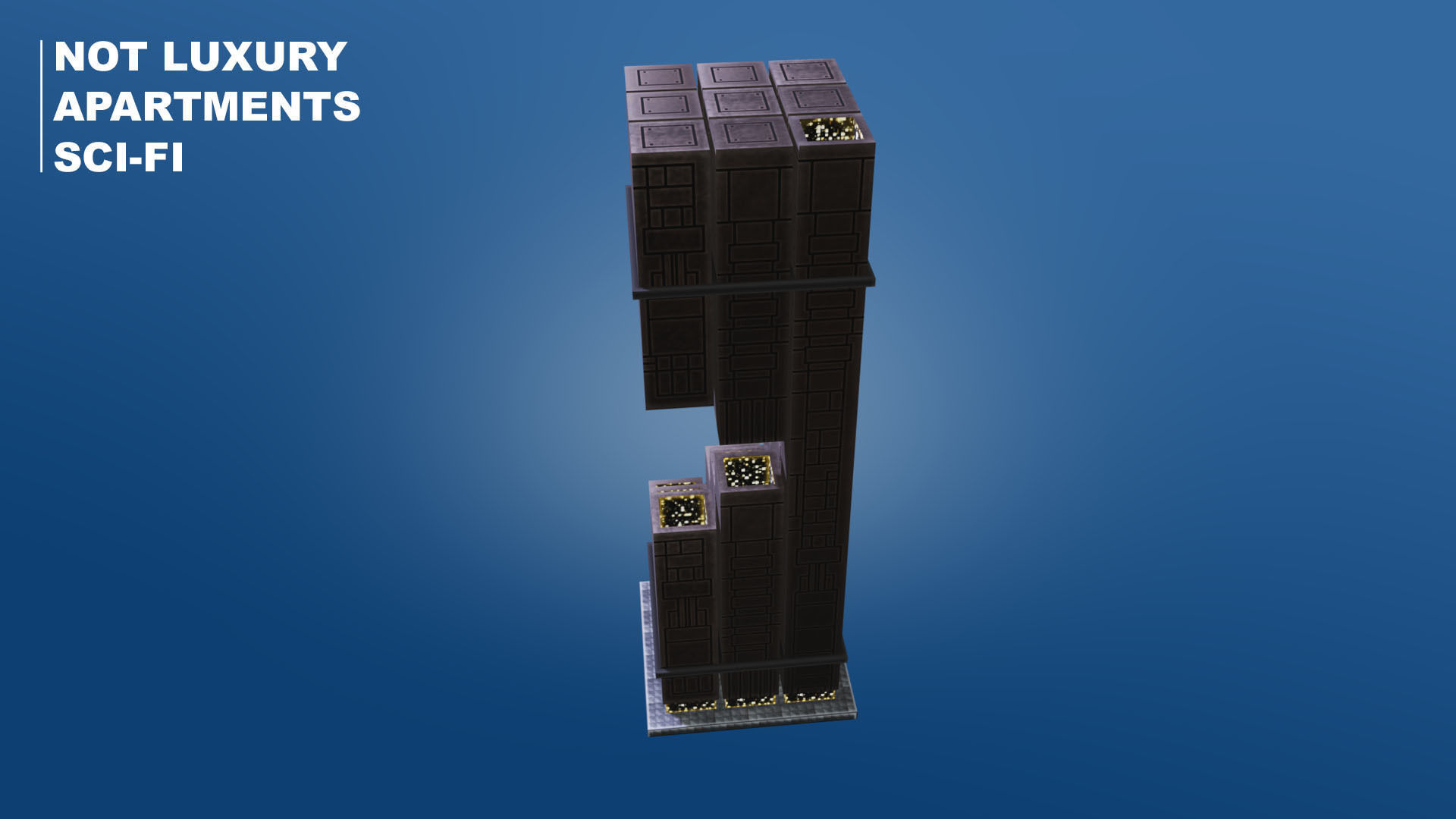 Low Poly Sci-Fi Building 9 - Slums - Pixel City 3D Asset Pack Low-poly 3D model_4