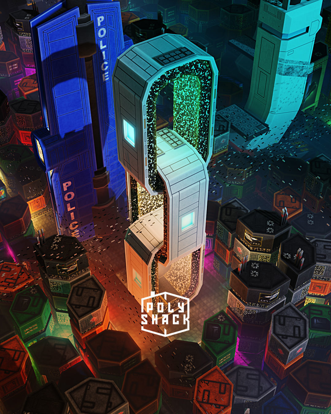 Low Poly Sci-Fi Building 9 - Slums - Pixel City 3D Asset Pack Low-poly 3D model_9