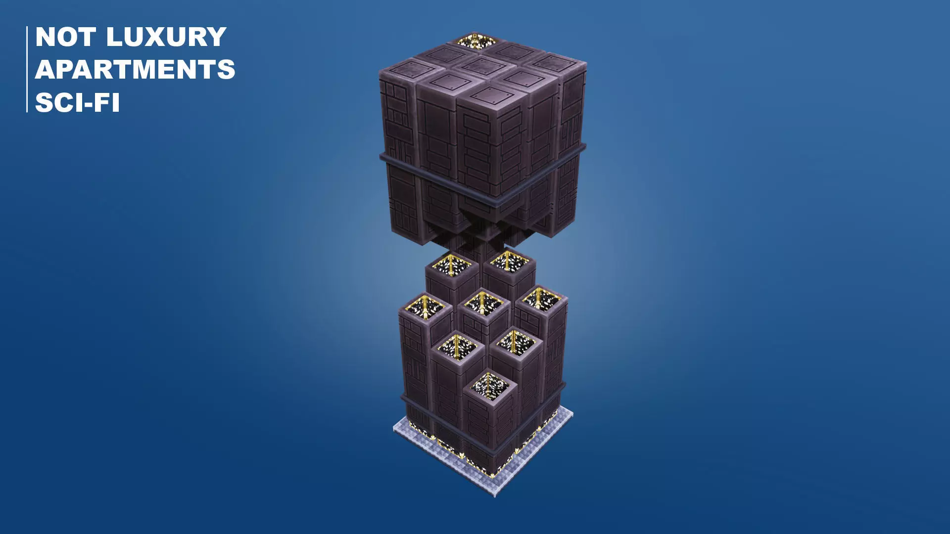 Low Poly Sci-Fi Building 9 - Slums - Pixel City 3D Asset Pack Low-poly 3D model_0