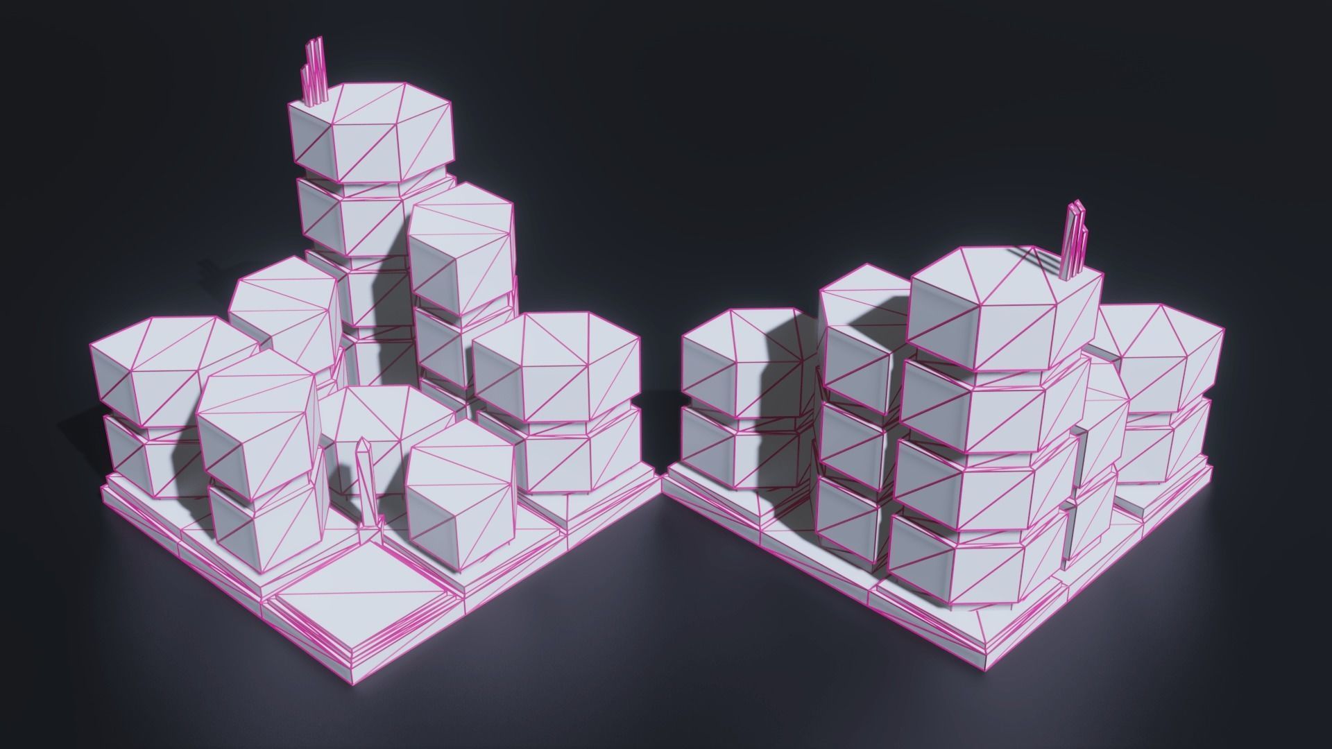 Low Poly Sci-Fi Building 10 - Slums 2 - Pixel City 3D Asset Pack Low-poly 3D model_5