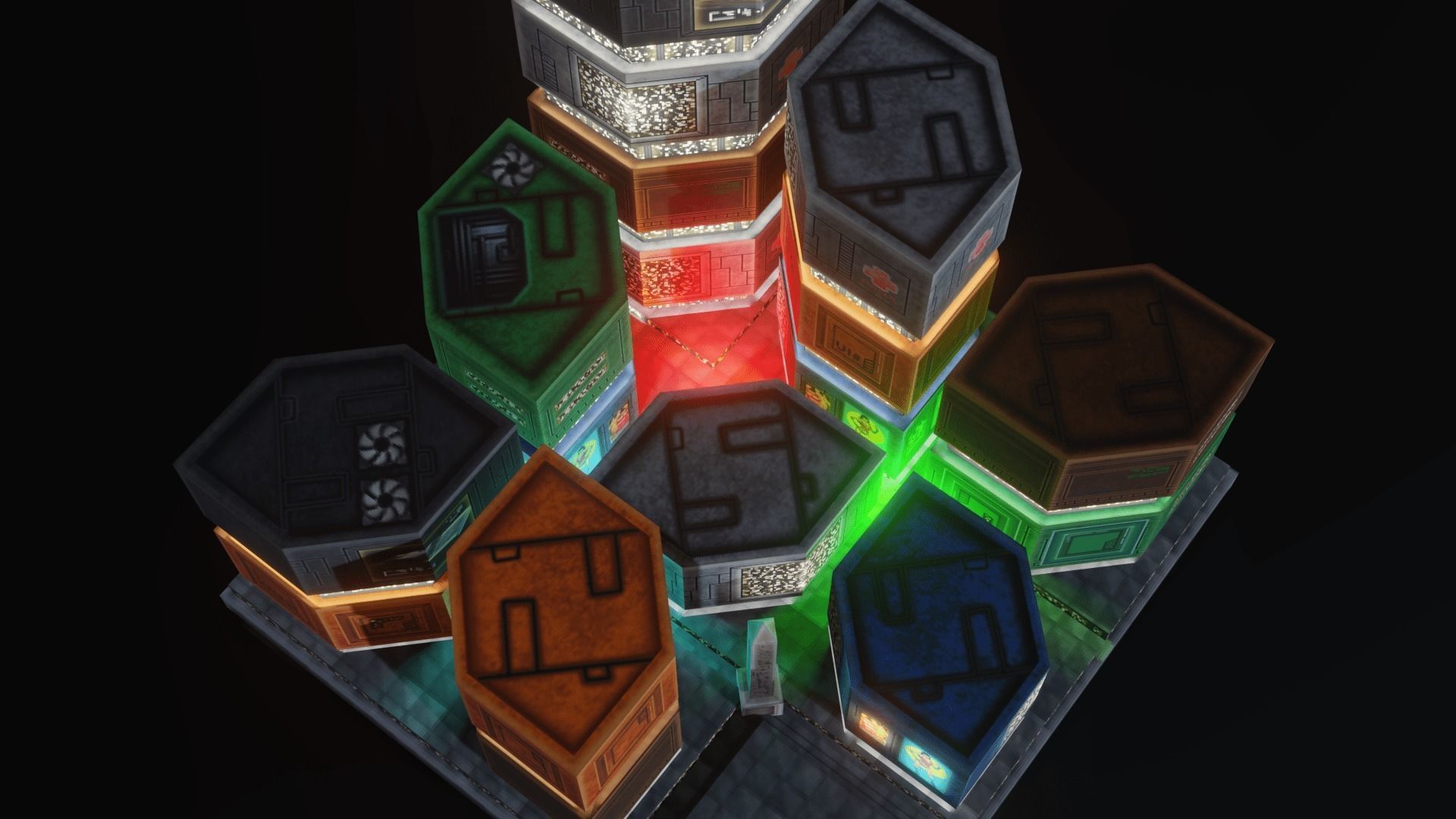 Low Poly Sci-Fi Building 10 - Slums 2 - Pixel City 3D Asset Pack Low-poly 3D model_4