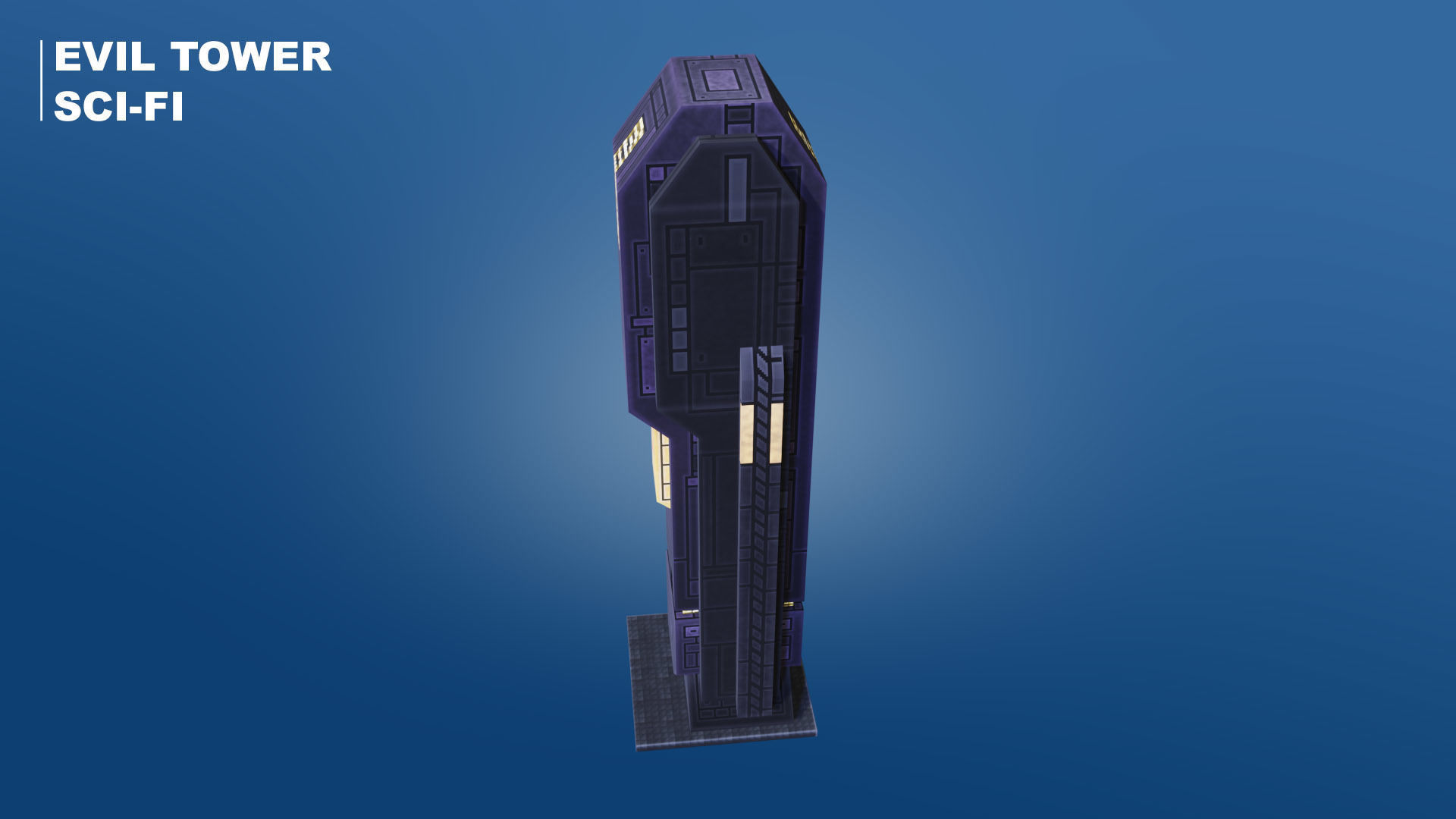 Pixel City 3D Asset Pack - Low Poly Sci-Fi Buildings Low-poly 3D model_18