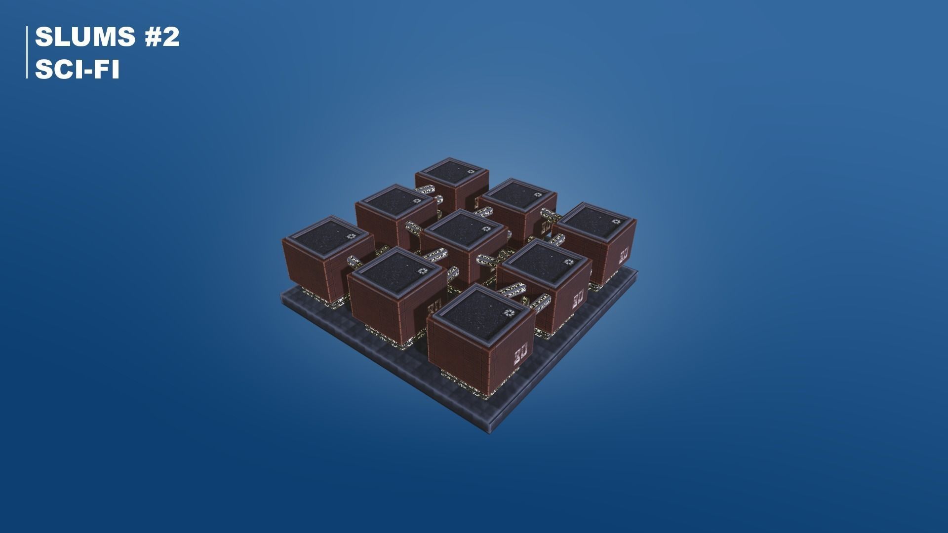 Pixel City 3D Asset Pack - Low Poly Sci-Fi Buildings Low-poly 3D model_42