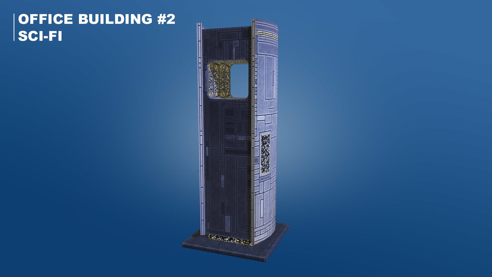 Pixel City 3D Asset Pack - Low Poly Sci-Fi Buildings Low-poly 3D model_23