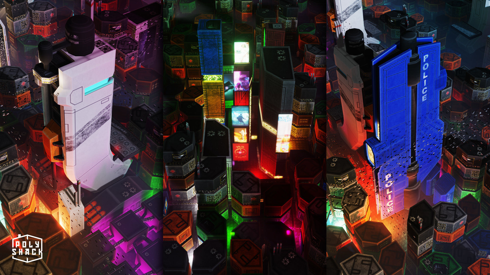 Pixel City 3D Asset Pack - Low Poly Sci-Fi Buildings Low-poly 3D model_3