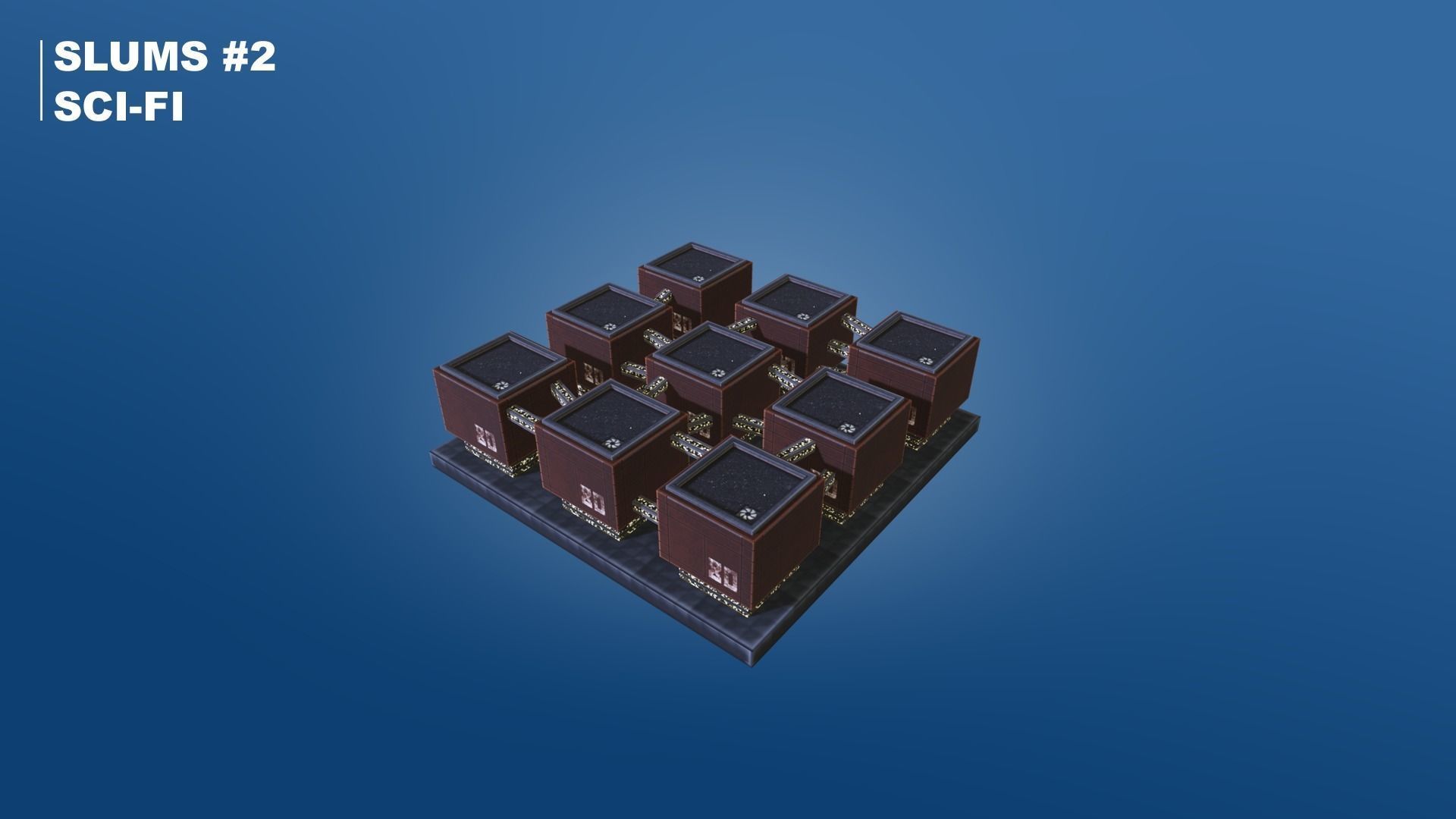 Pixel City 3D Asset Pack - Low Poly Sci-Fi Buildings Low-poly 3D model_26