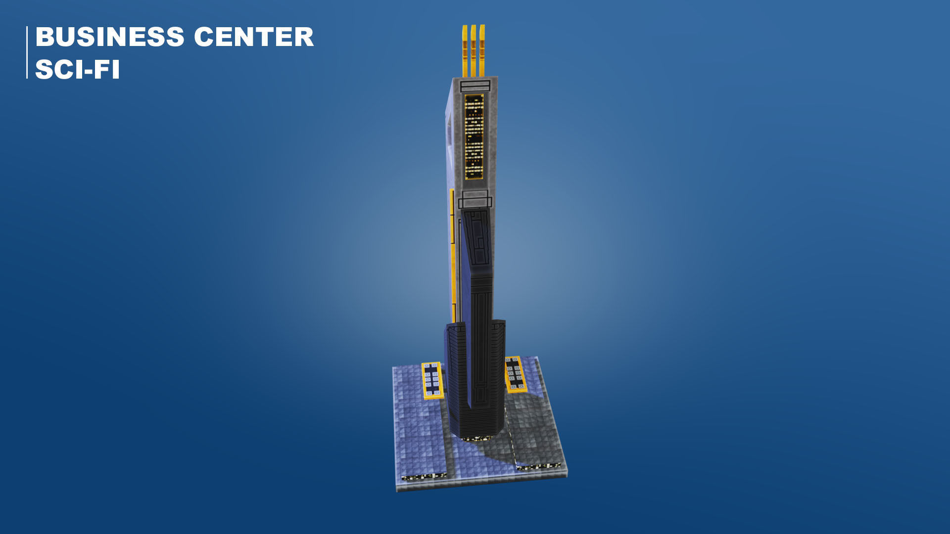 Pixel City 3D Asset Pack - Low Poly Sci-Fi Buildings Low-poly 3D model_30