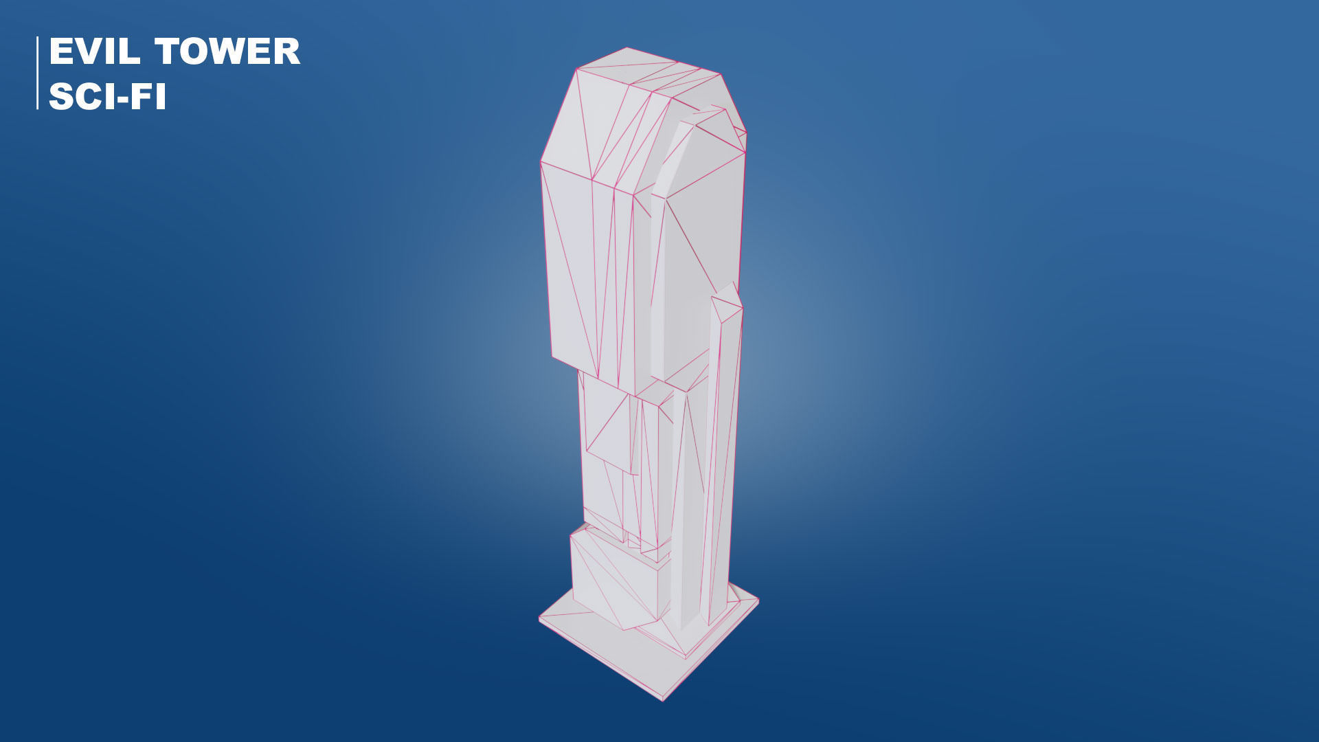 Pixel City 3D Asset Pack - Low Poly Sci-Fi Buildings Low-poly 3D model_24