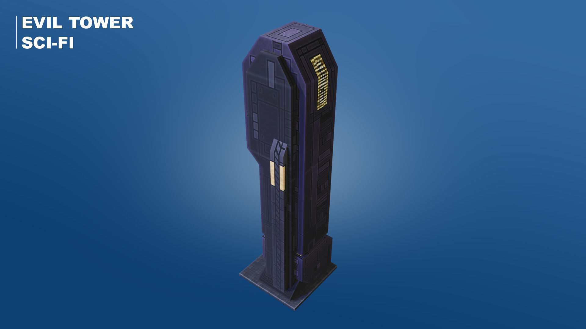 Pixel City 3D Asset Pack - Low Poly Sci-Fi Buildings Low-poly 3D model_19