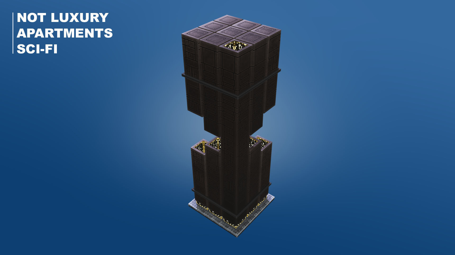 Pixel City 3D Asset Pack - Low Poly Sci-Fi Buildings Low-poly 3D model_44