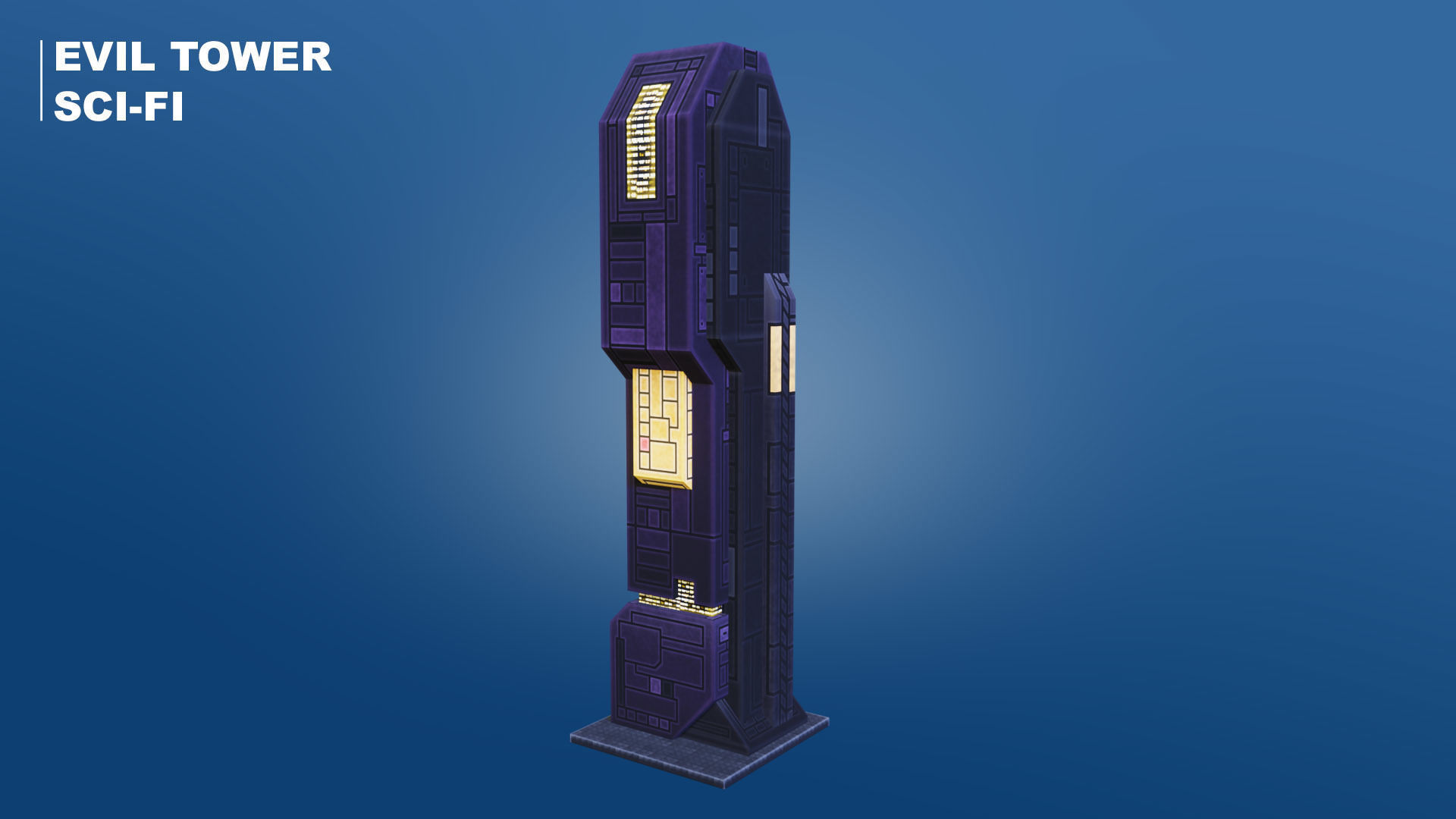 Pixel City 3D Asset Pack - Low Poly Sci-Fi Buildings Low-poly 3D model_22