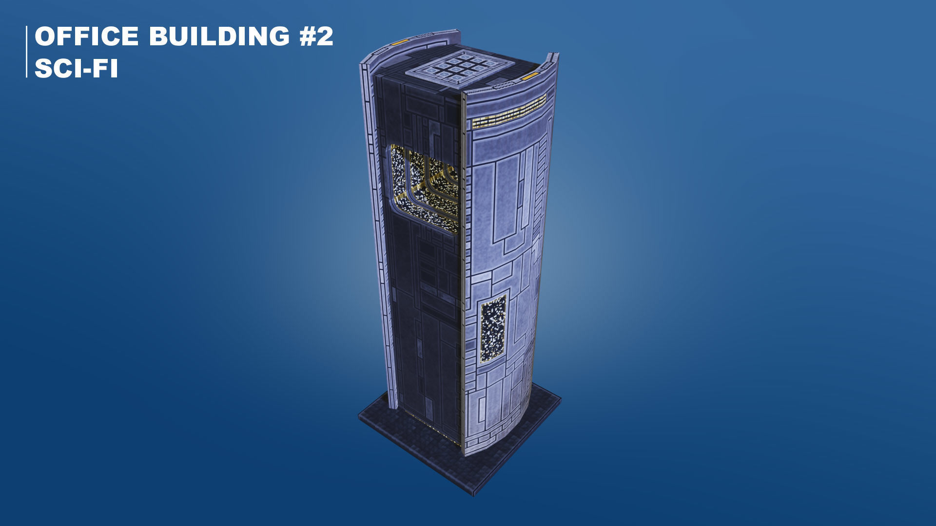 Pixel City 3D Asset Pack - Low Poly Sci-Fi Buildings Low-poly 3D model_12