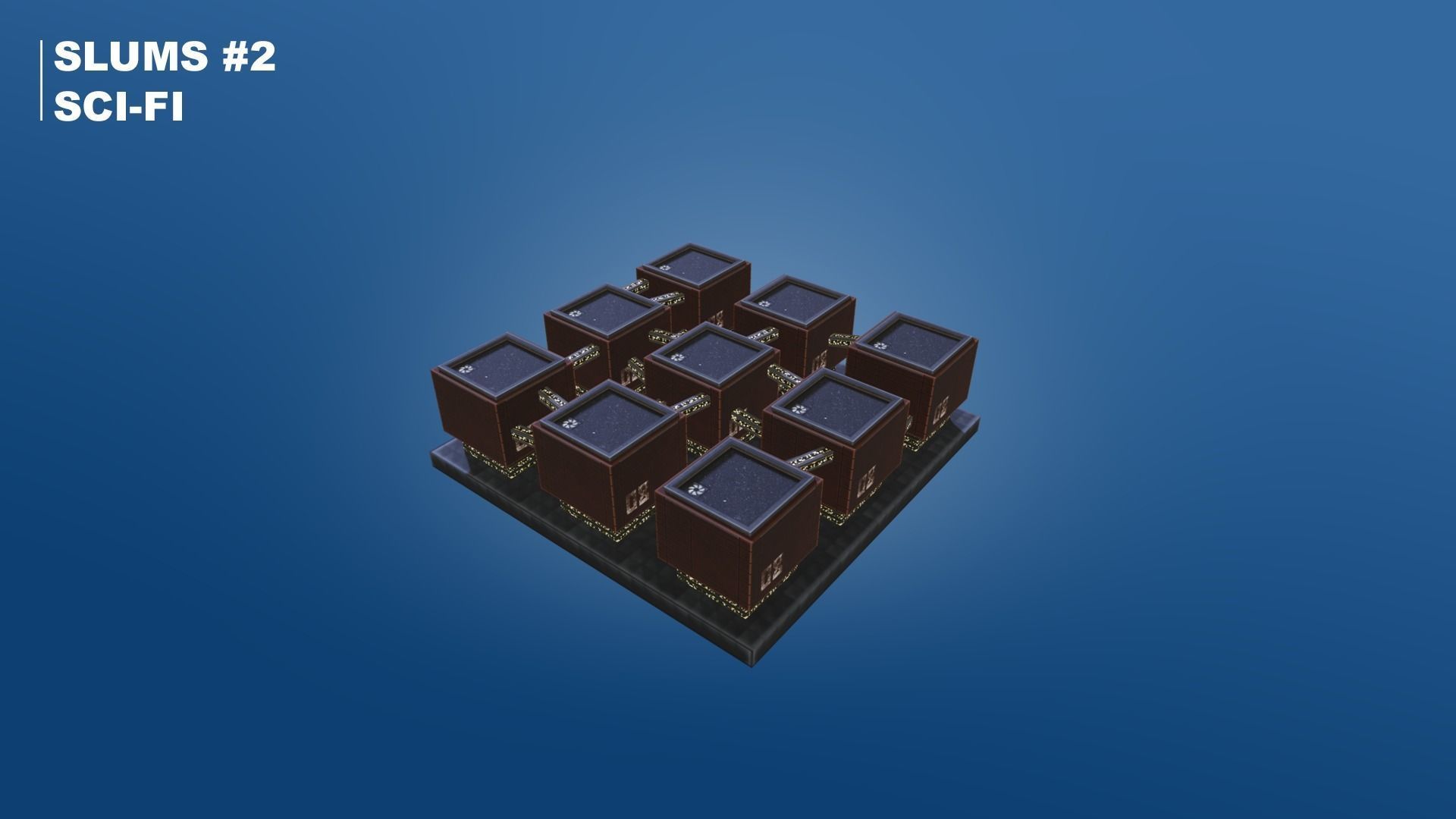 Pixel City 3D Asset Pack - Low Poly Sci-Fi Buildings Low-poly 3D model_46