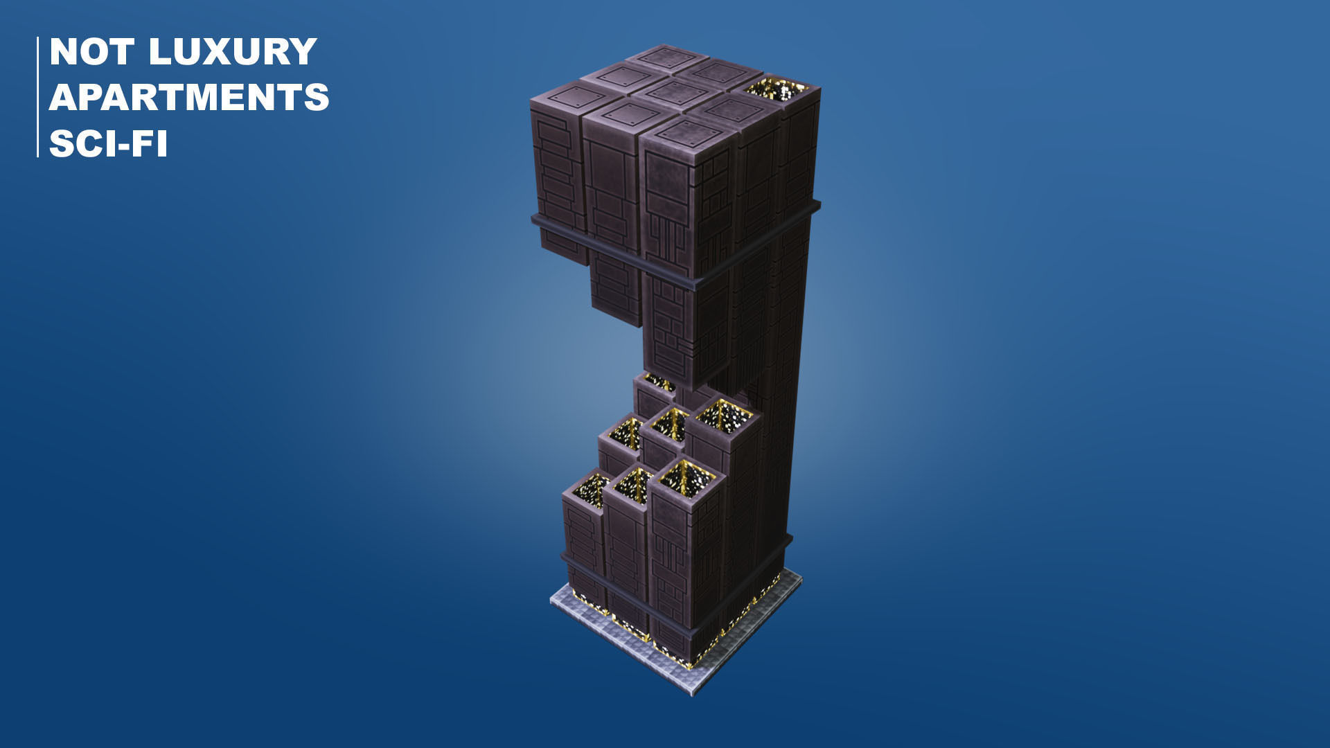 Pixel City 3D Asset Pack - Low Poly Sci-Fi Buildings Low-poly 3D model_48
