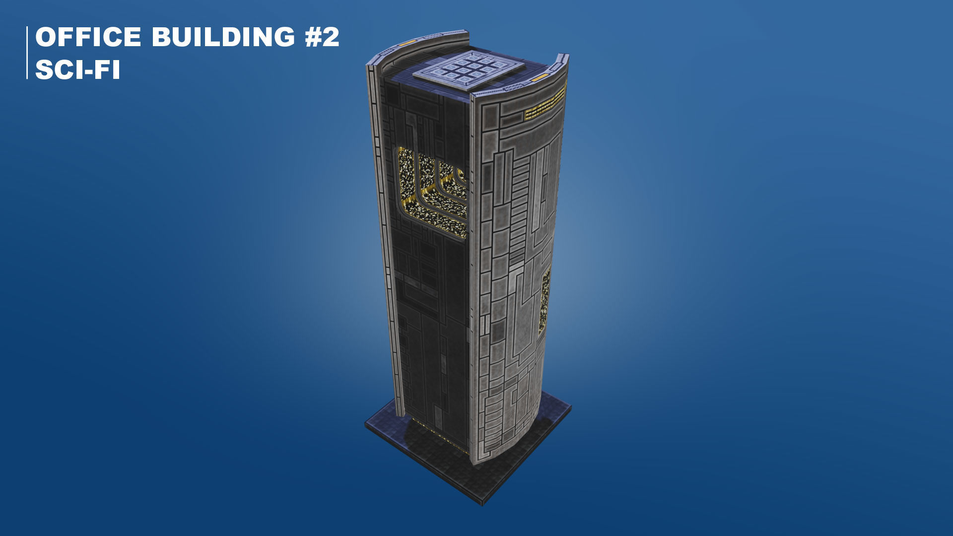 Pixel City 3D Asset Pack - Low Poly Sci-Fi Buildings Low-poly 3D model_16