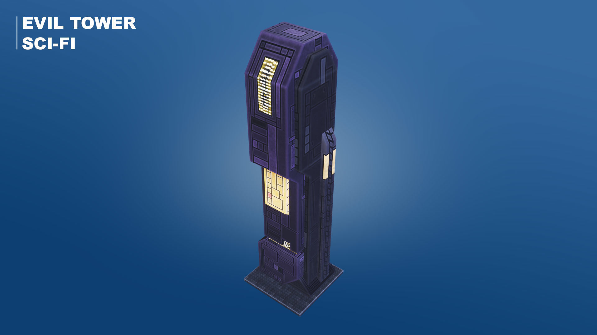 Pixel City 3D Asset Pack - Low Poly Sci-Fi Buildings Low-poly 3D model_17