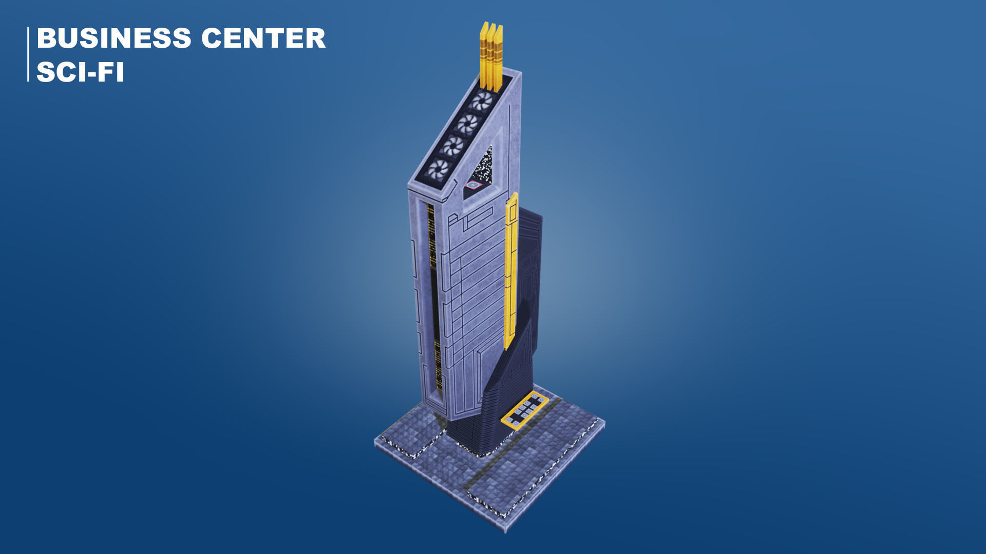 Pixel City 3D Asset Pack - Low Poly Sci-Fi Buildings Low-poly 3D model_33