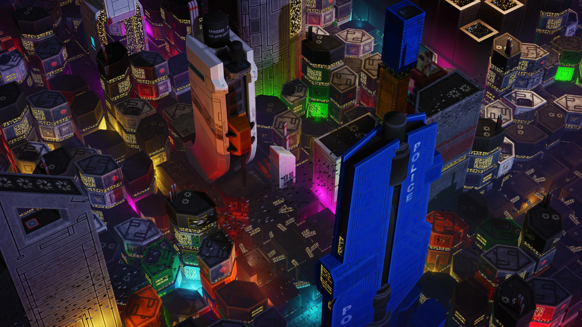 Pixel City 3D Asset Pack - Low Poly Sci-Fi Buildings Low-poly 3D model_2