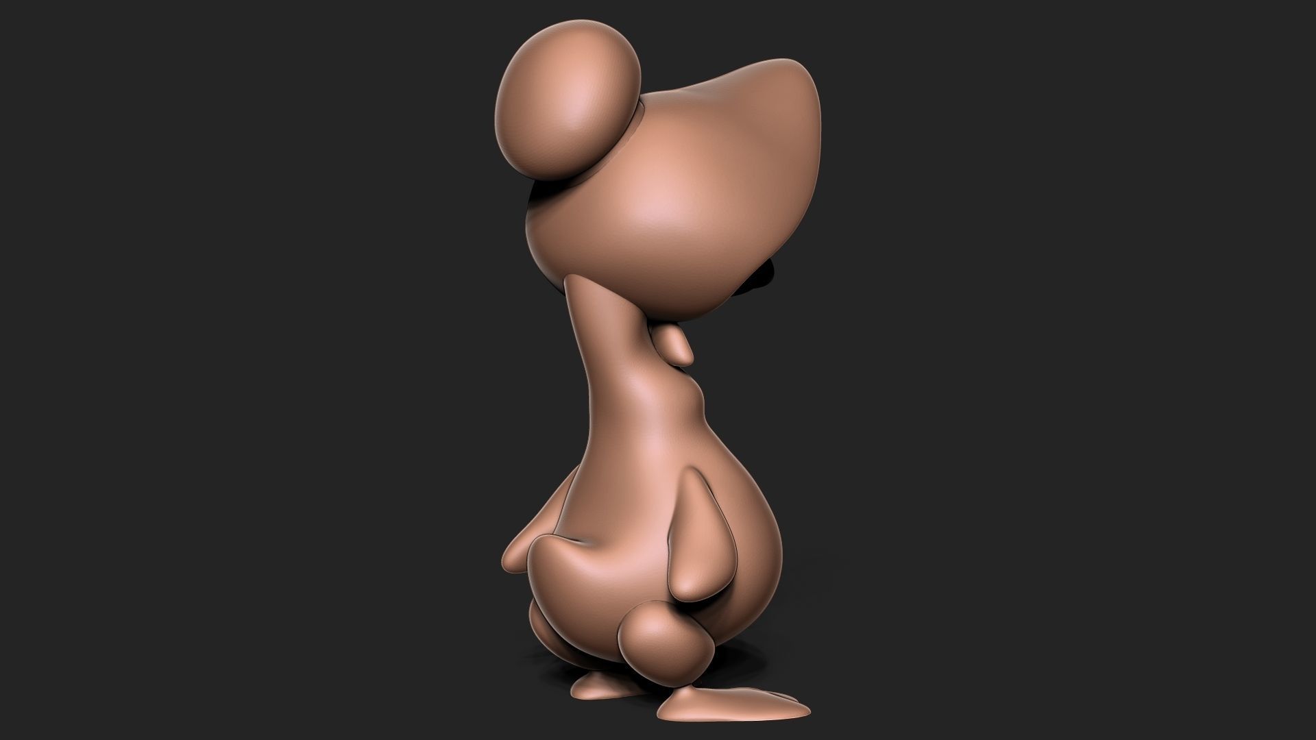 goose bunny wearing hat 3D print model_6