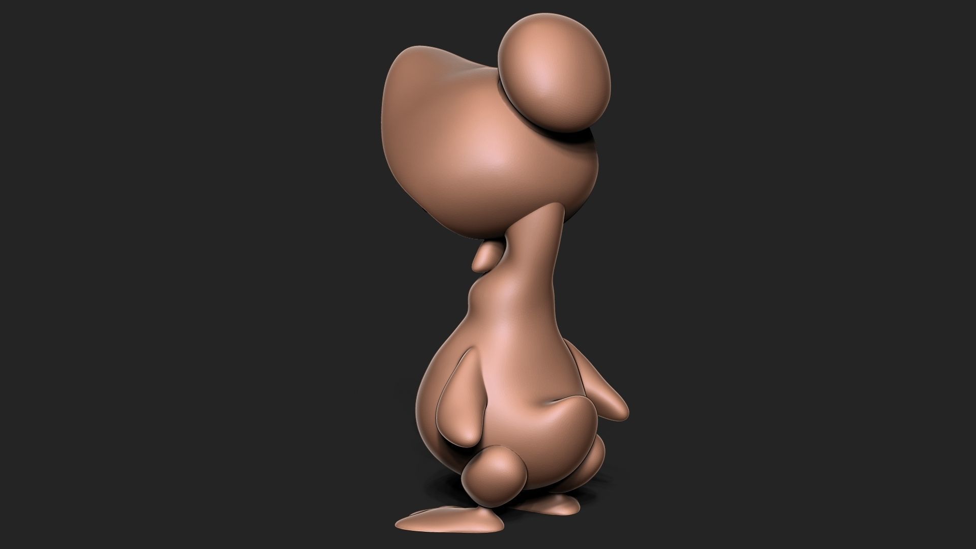 goose bunny wearing hat 3D print model_4