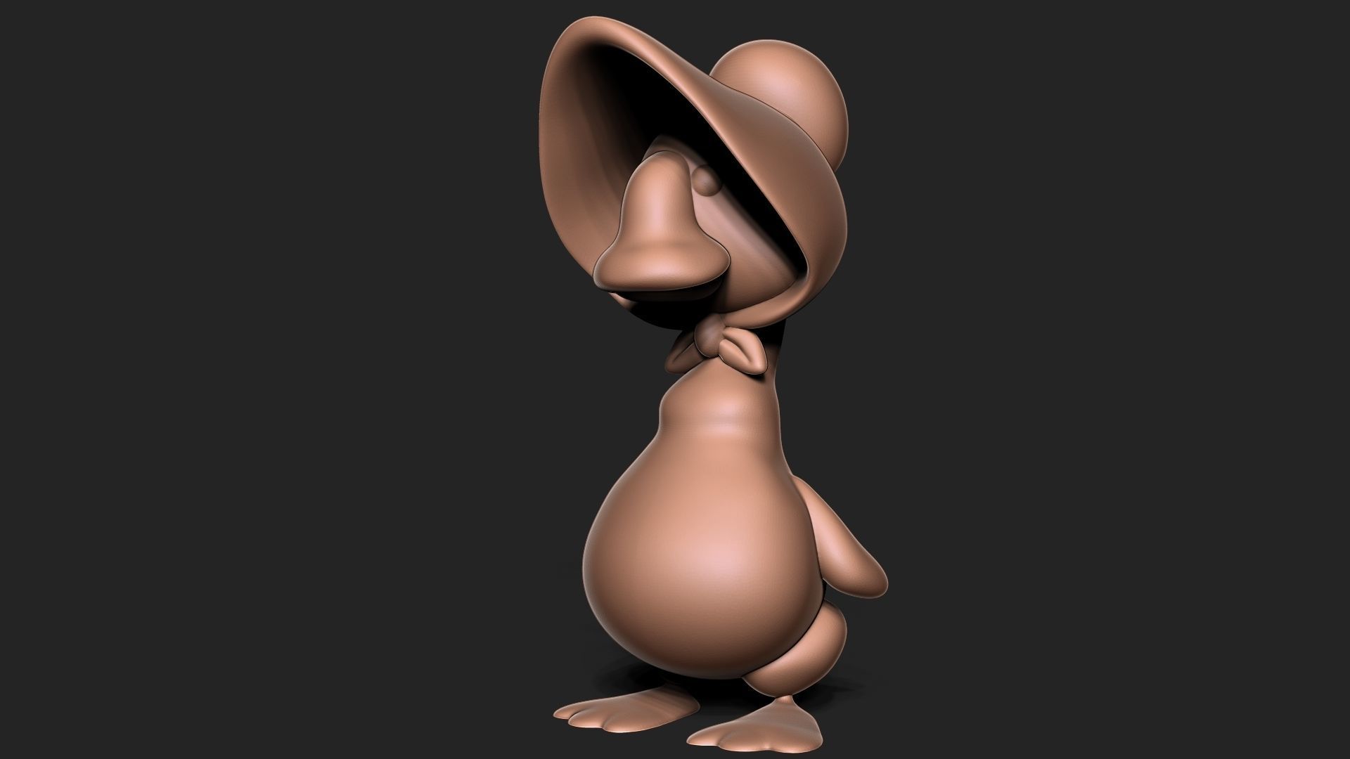 goose bunny wearing hat 3D print model_2