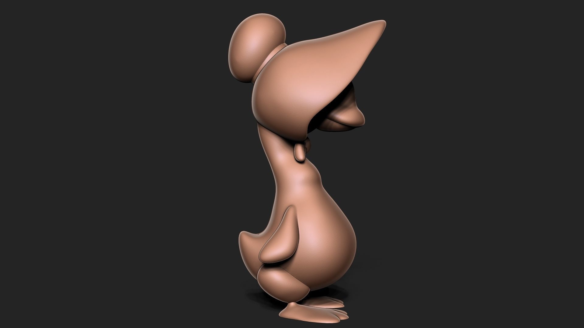 goose bunny wearing hat 3D print model_7