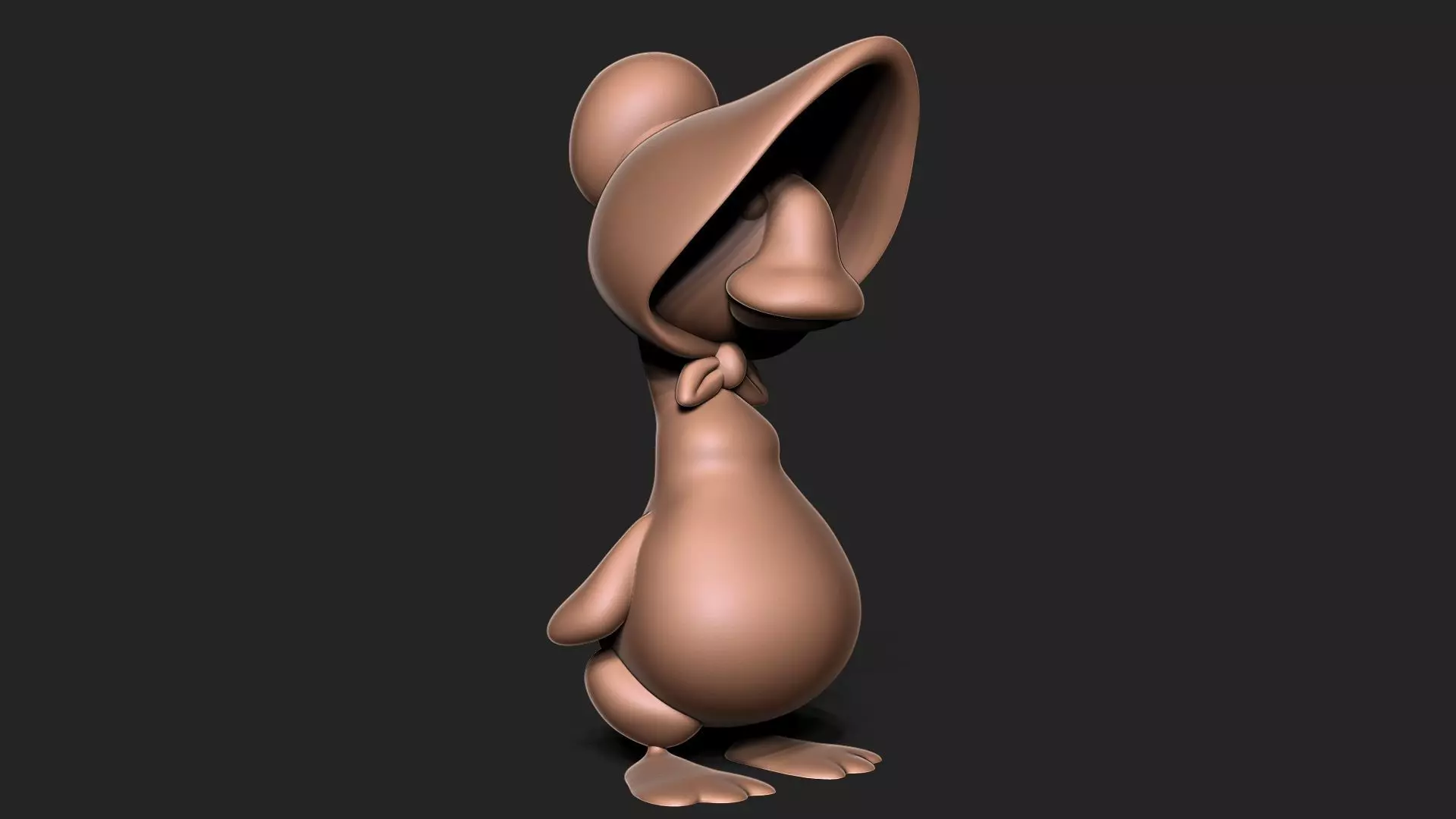 goose bunny wearing hat 3D print model_0