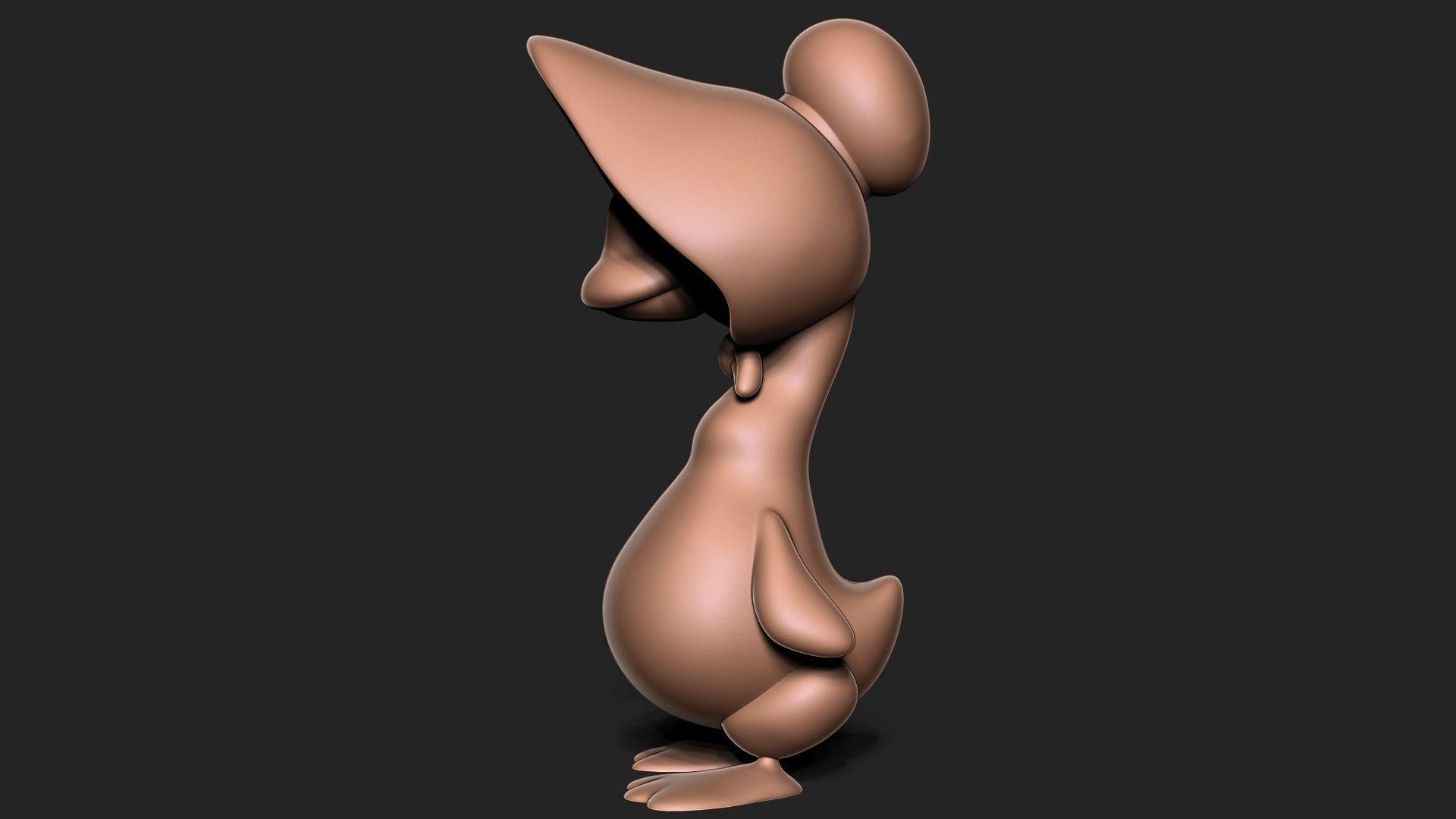 goose bunny wearing hat 3D print model_3