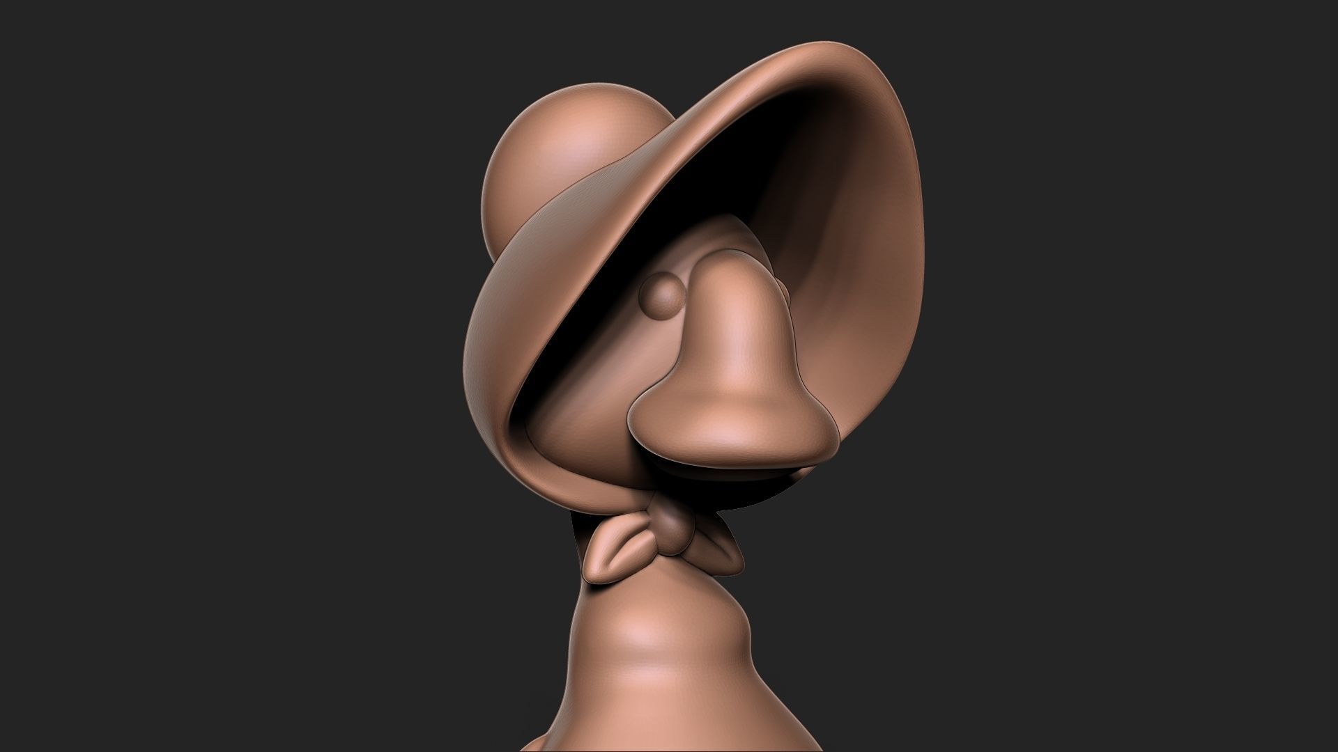 goose bunny wearing hat 3D print model_9