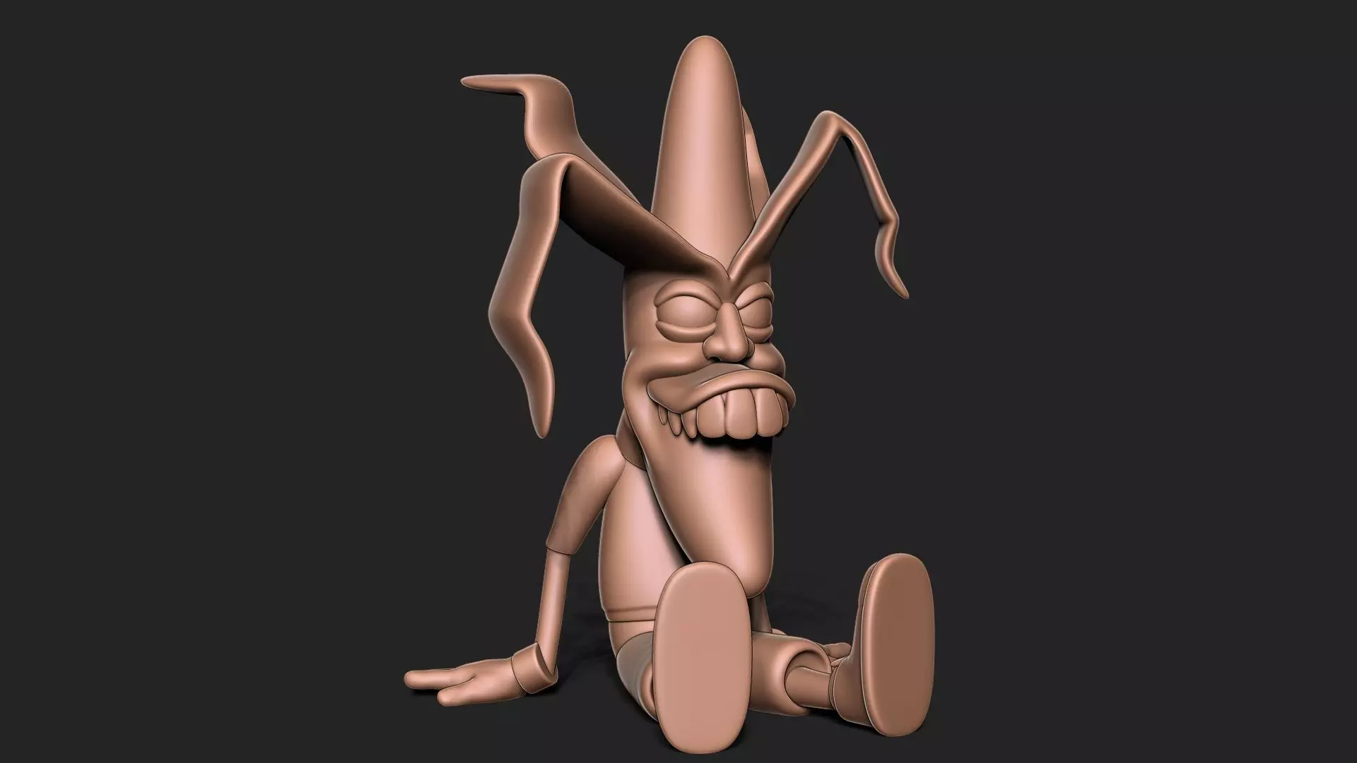 bananas cartoon character 3D print model_0
