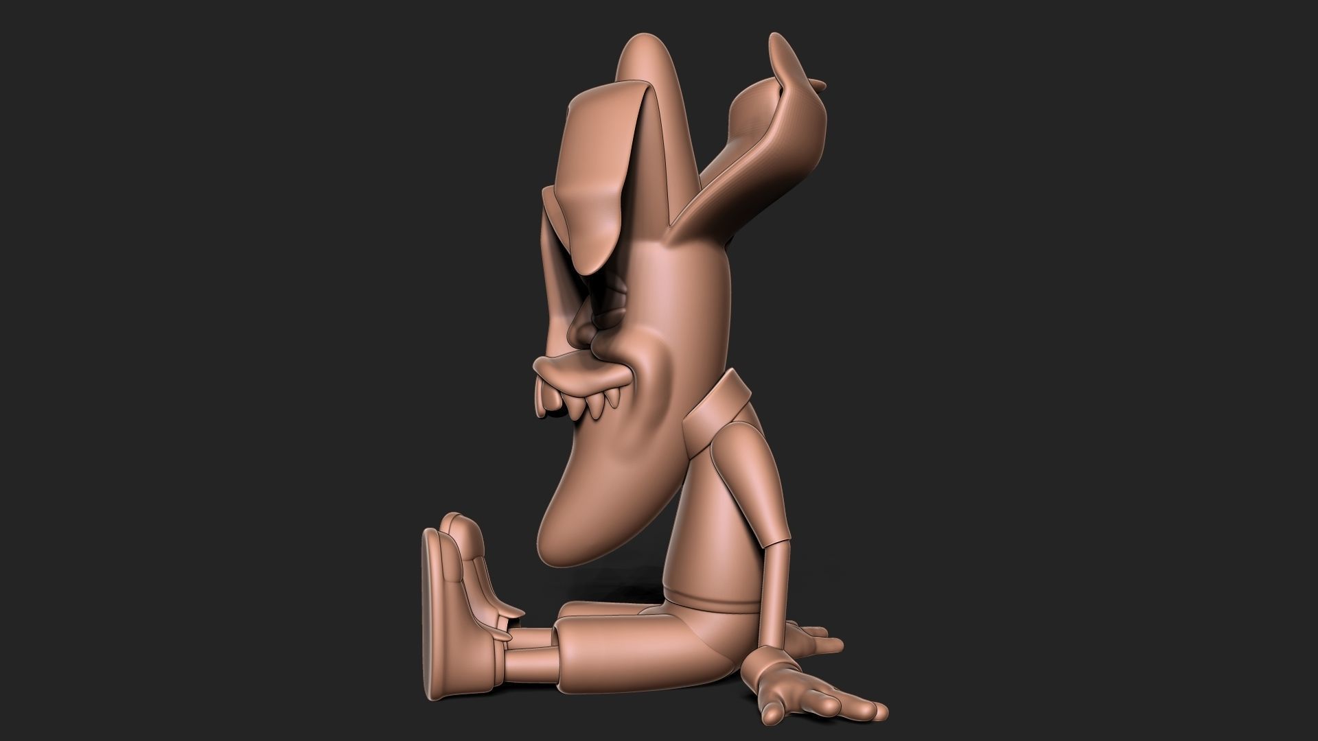 bananas cartoon character 3D print model_4