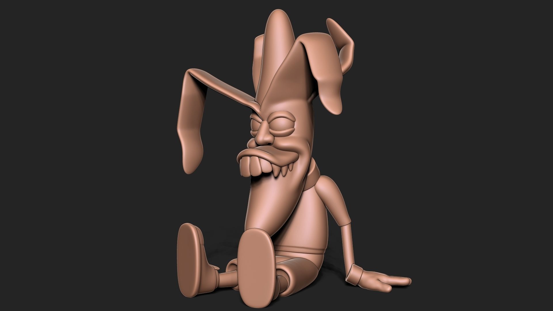 bananas cartoon character 3D print model_3
