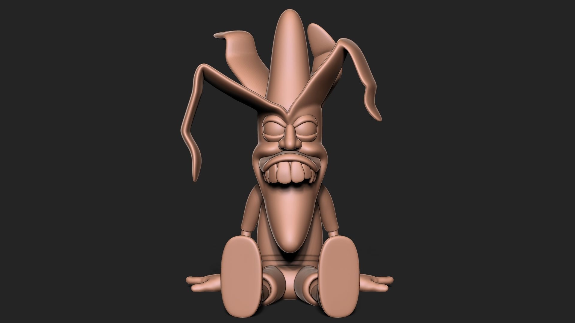 bananas cartoon character 3D print model_2